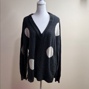 Madewell Black and White V-Neck Sweater